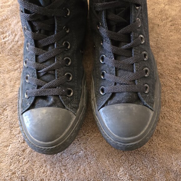 Converse Chuck Taylor All Star High Top Black Canvas Sneakers Men’s 7 Women’s 9 - Picture 3 of 13